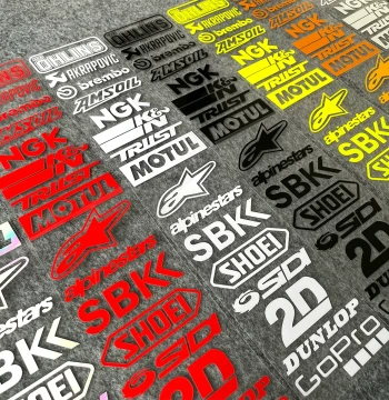 Waterproof Custom Car Stickers for Personalized Modification, Sponsor Decals, Helmet and Motorcycle Decor
