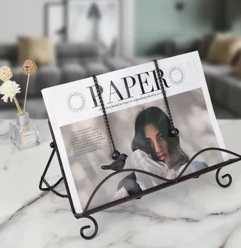 Nordic Iron Vertical Bookshelf - Folding Magazine and Newspaper Rack, Creative Storage for Home and Office, Handicraft Organizer
