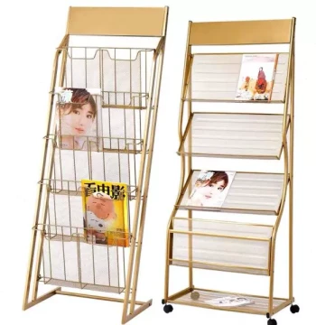 Magazine Rack, Brochure Display Stand, Book Holder, Single-Page Exhibit Stand, Floor-Standing Newspaper Organizer