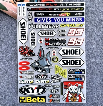 Waterproof Reflective Stickers for SHOEI, LS2, and AGV Helmets, Motorcycle Modification Decals