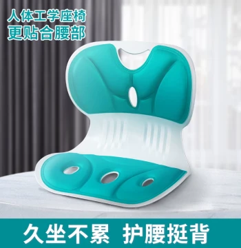Ergonomic Lumbar Support Cushion - Comfortable Seat Pad for Long Sitting, Bed Backrest & Plastic Stool