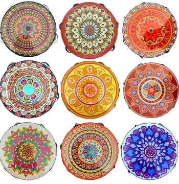 Tambourine Dance Prop - Xinjiang Uybur Style Hand Drum for Kindergarten, Elementary Students, and Exams (Dunhuang Guli)