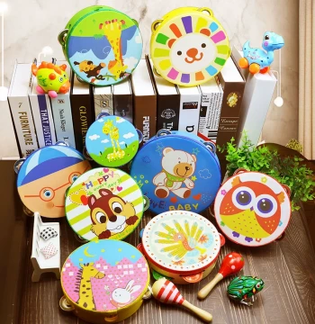 Kindergarten Small Tambourine for Teachers, Shaker Instrument, Orff Curriculum, Dance Performance Prop, Children's Hand-Held Tambourine