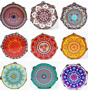 Tambourine for Kindergarten Dance - Dunhuang Apsaras and Uyghur Style Hand Drum for Children's Orff Music Education