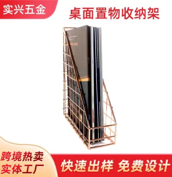 Nordic Minimalist Iron Desktop Organizer Rack - Medium Magazine and Newspaper Stand (24*8*30cm)
