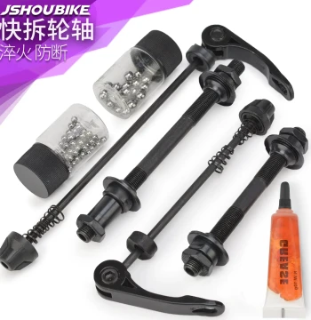 Mountain Bike Ball Bearing Hub Axle, Quick Release Skewer, Hollow Wheel Axle, Steel Ball Accessories for Maintenance and Modification, Front and Rear Wheel Axles