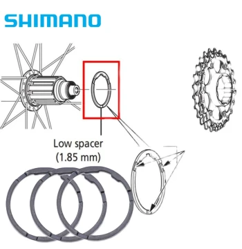 SHIMANO Hub Spacer 1.85mm - Compatible with 11/10/9/8 Speed Cassettes for Road Bikes