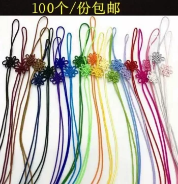 DIY Chinese Knot Tassel Semi-Finished Kits with Jade Line - 100pcs Mini Bookmarks & Phone Straps