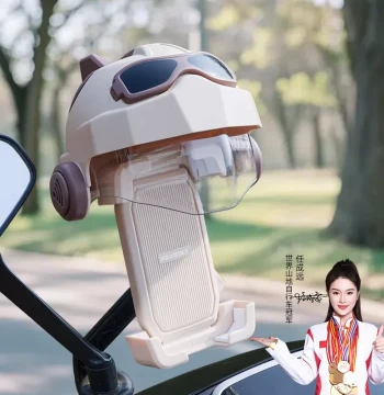Electric Vehicle Phone Mount, Shockproof Anti-Shake Rainproof Sunproof Holder for Scooters, Motorcycles, and Delivery Riders
