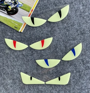 Glow-in-the-Dark 3D Motorcycle Devil Eye Stickers - Cat Eye Decals Compatible with Suzuki UY125, Niu, and Ninebot