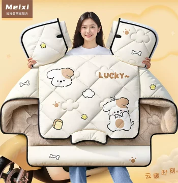 Winter Electric Scooter Windshield Cover, Fleece-Lined Thickened Waterproof Windproof Blanket for Motorcycles, All-Season Universal New Style