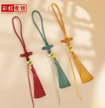 Chinese Knot Handle Rope with Tassels - DIY Handwoven Lanyards for Sachets, Perfume Cards, Car Ornaments, and Accessories