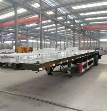 Flatbed Semi-Trailer for Container Transport - 60-Ton Load Capacity, Direct from Manufacturer