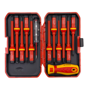 13-in-1 Multifunctional Electrician Insulated Screwdriver Set, Household Cross and Flat High-Voltage Screwdrivers