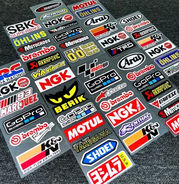 Waterproof Sunproof Reflective Sponsor Stickers for Motorcycles, Helmets, and E-Bikes