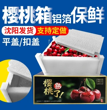 Large Cherry Transport Foam Insulated Box with EPE and Aluminum Foil for Cold Chain Fruit Shipping