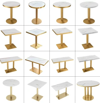 Casual Coffee Western Restaurant Milk Tea Shop Tables and Chairs, Imitation Marble Rock Slab Table, Fast Food Canteen Solid Wood Dining Tables and Chairs
