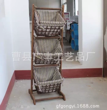 Manufacturer Supply Three-Tier Korean Pastoral Style Book Rack, Magazine Rack, Newspaper Rack