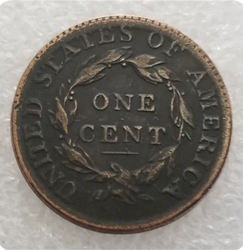 Handcrafted Vintage Distressed Alloy Replica Prop - USA 1814 Brass Commemorative Silver Dollar Craft Artifact