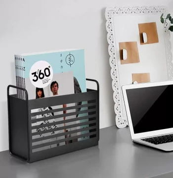 Cross-Border Iron Magazine Rack - Multi-Purpose Organizer for CDs, Books, Newspapers, Tablets, and Mail