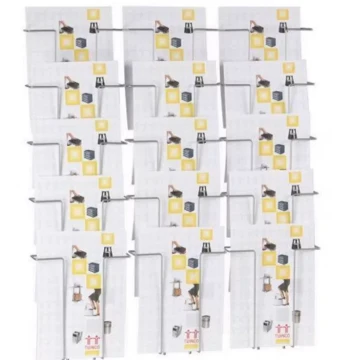 TWINCO A4 Multi-Tier Brochure Rack, Display Stand, Wall-Mounted File Holder