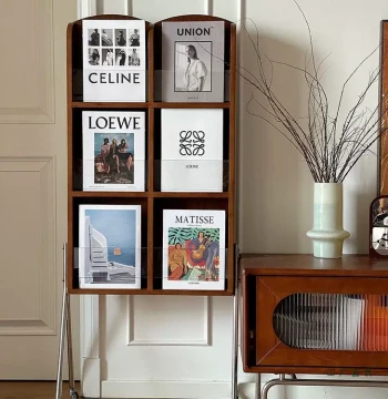 French Vintage Extendable Multi-Tier Floor Storage Cabinet for Small Apartments, Living Room Acrylic Organizer (Model 985)