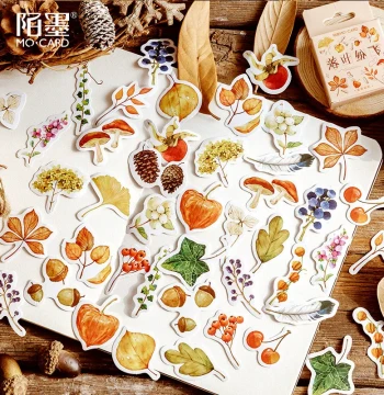 Autumn Leaf Sticker Kit for Kindergarten Growth Portfolios, Baby Albums, and Handmade Posters