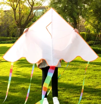 Blank Kite DIY Kit - White Handmade Semi-Finished Product for Children's Painting and Graffiti, New Swallow Design