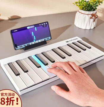 Bubble Rainbow Electronic Piano with Light-Up Keys, Foldable MIDI Keyboard for Beginners, Smart Portable Home Use