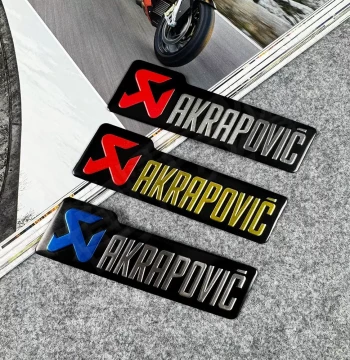 Motorcycle Akrapovič Exhaust Sticker - AK Metal Aluminum Decal for Yoshimura, SC, and AR Modified Parts