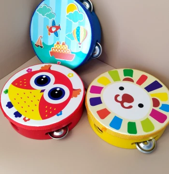 Free Shipping Orff Instruments for Kindergartens: Wooden Tambourines and Hand Drums for Kids and Teachers