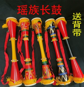 Small Long Drum Yao Ethnic National Drum Painted Slim Waist Drum Open Class Drum Art Exam Dance Prop Square Dance Performance Drum