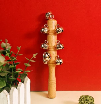 Orff Percussion Set with 13 Wooden Jingle Bells for Early Childhood Education