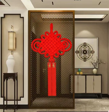 Premium Chinese Knot Wall Hanging with Large Red 'Fu' Character for Living Room and Housewarming Decor (2025 New Style)