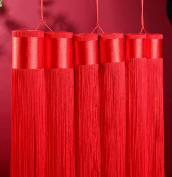Chinese Knot Tassel Ornament - Red Double Tassel Pendant for Lanterns, Festive Decor, and Accessories