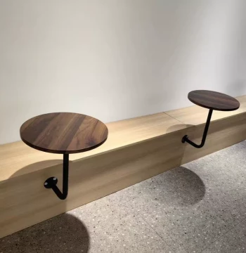 Modern Wall-Mounted Round Table for Bubble Tea Shops Cafes and Bakeries Space-Saving Booth Seating