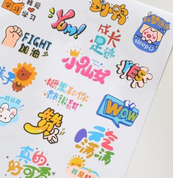 Cute Creative Stickers, Cartoon Hand Account Photo Decoration, Adorable Cartoon Text, Scrapbook DIY Material Decorative Stickers