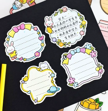 Cute Cartoon Writeable Speech Bubble Stickers – Hand-Drawn Text Boxes for Journals, Gifts, Books, and Message Boards