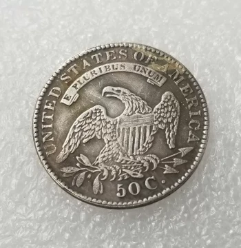 Handcrafted Retro Alloy Replica Prop Craft, US 1823 Copper-Plated Silver Dollar Commemorative Coin