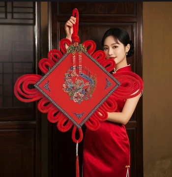 Creative Chinese Knot Hanging Ornament, Embroidered Peace Knot for Living Room, Entryway, and Hallway Decor