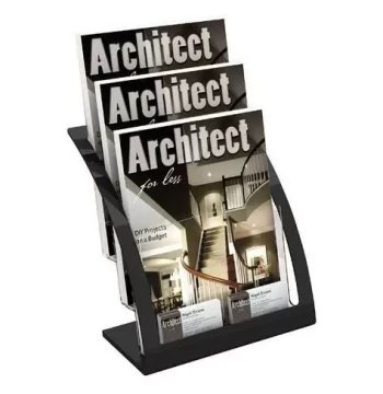 A4 Three-Tier Brochure Display Rack - Desktop Literature Holder with Custom Logo Printing by Ruili
