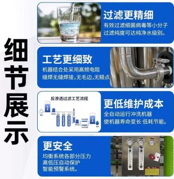 Large Reverse Osmosis RO Water Purification Equipment Commercial Water Treatment Direct Drinking Machine Ultra-Pure Water Deionized Water System 949