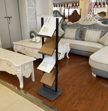 Floor-Standing Brochure Display Rack for Single-Page Flyers, Newspapers, Real Estate Floor Plans, and Magazines