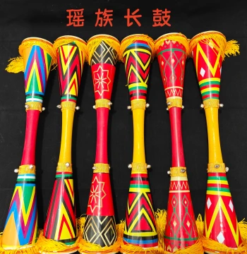 Yao Ethnic Long Drum - Guangxi Liannan Folk Drum for Students, Art Exams, and Performances (Slim Waist Design for Kids and Adults)