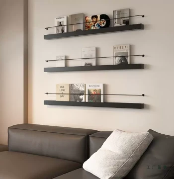 Nordic Metal Iron Art Letter 985 Wall-Mounted Living Room Exhibition Hall Wall Simple Book Newspaper Magazine Rack Decorative Magazine Storage