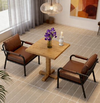 Solid Wood Square & Round Tables for Cafes, Dessert Shops, Bars, and Hotels