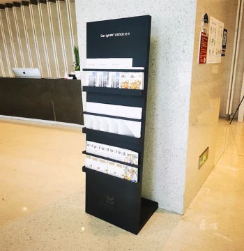 New Stainless Steel L-Shaped Magazine and Brochure Display Rack for Real Estate Sales Offices