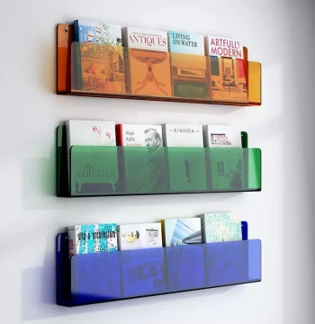 Universal Perforated Acrylic Magazine Rack - Minimalist Modern Wall-Mounted Display for Books, Magazines, and Posters