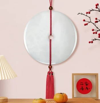 Natural Jade Ping An Kou Wall Hanging - Chinese Style Home Decor for Living Room and Entryway