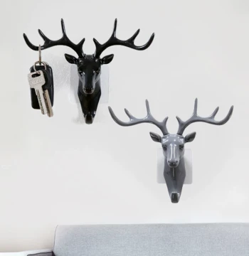 American-Style Antler Wall Hook Shelf - Creative Deer Head Key Holder